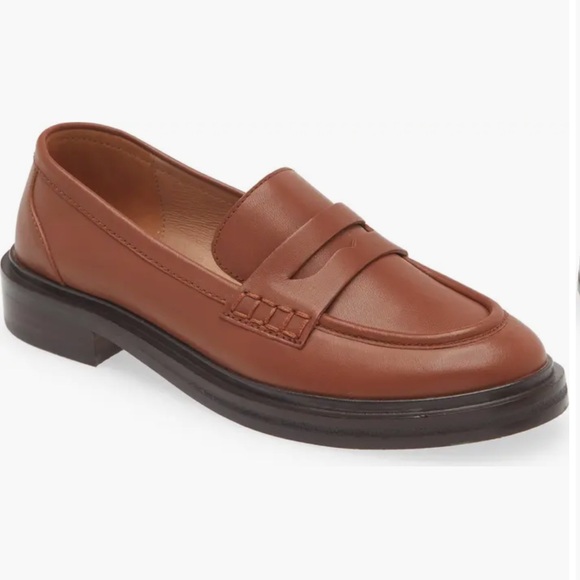 Madewell the Vernon brown leather loafers in dried maple preppy Classic - Picture 1 of 11